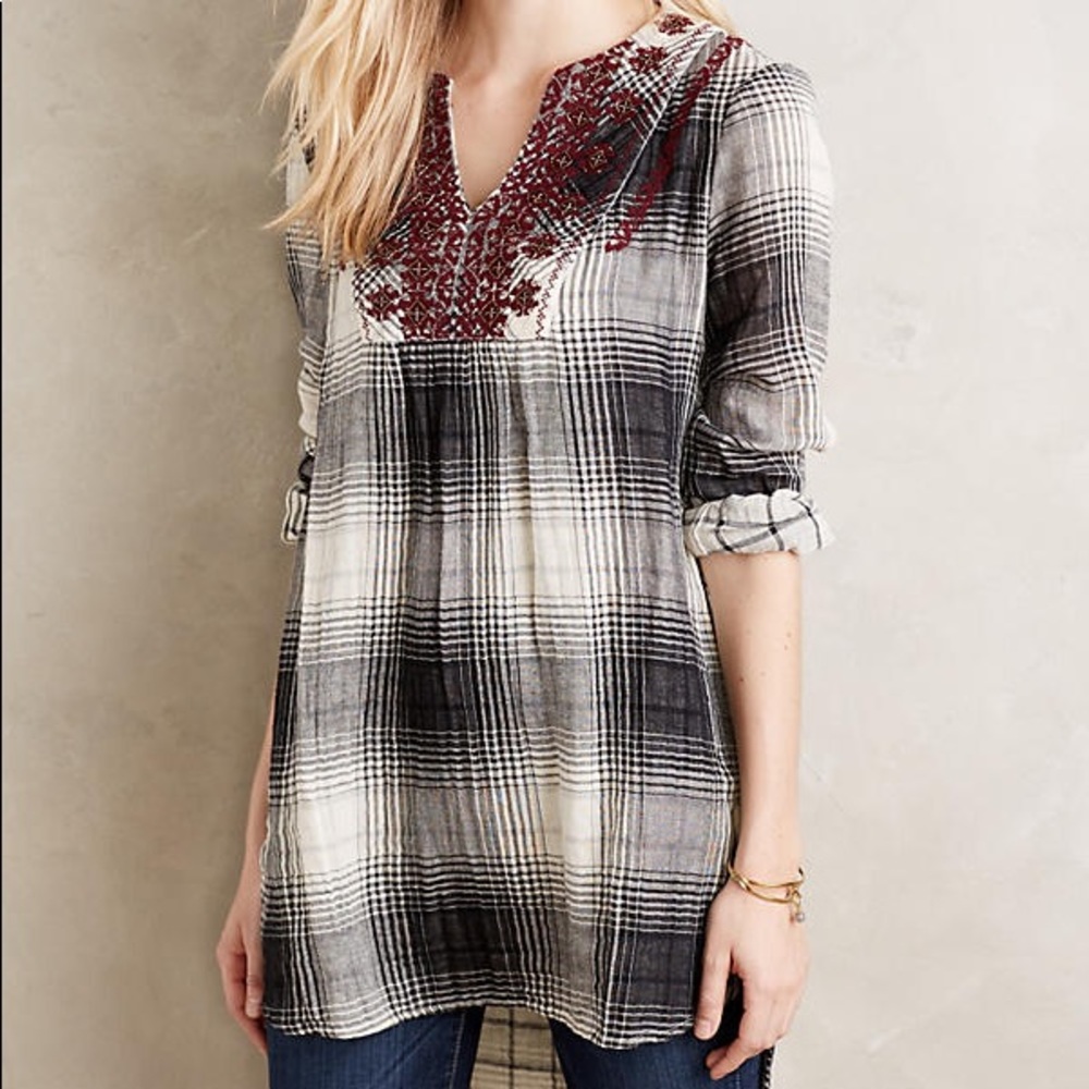 Anthropologie Flannel Tunic